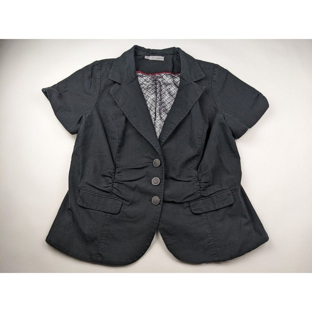 Maurices Black Short Sleeve Blazer Size 1